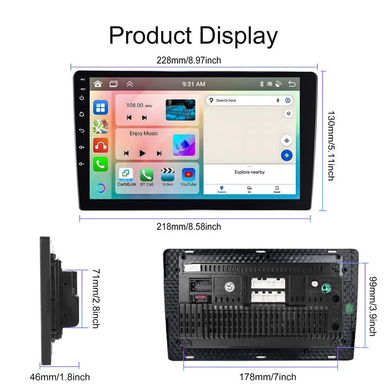 Universal Wireless Carplay Car Navigation Center - 13.0 Monitor - Standard + Ahd Camera 9Inch 4