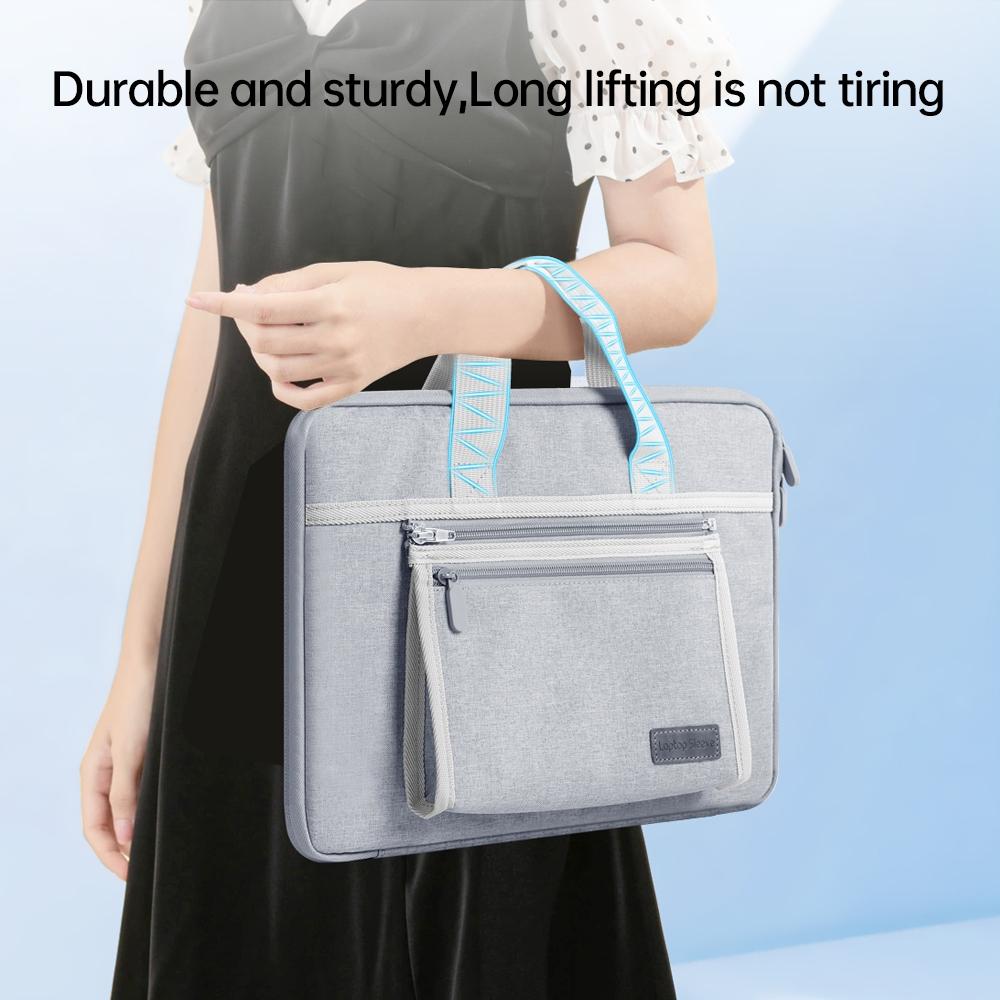 Portable Oxford Laptop Bag - Durable Fabric - Grey 13