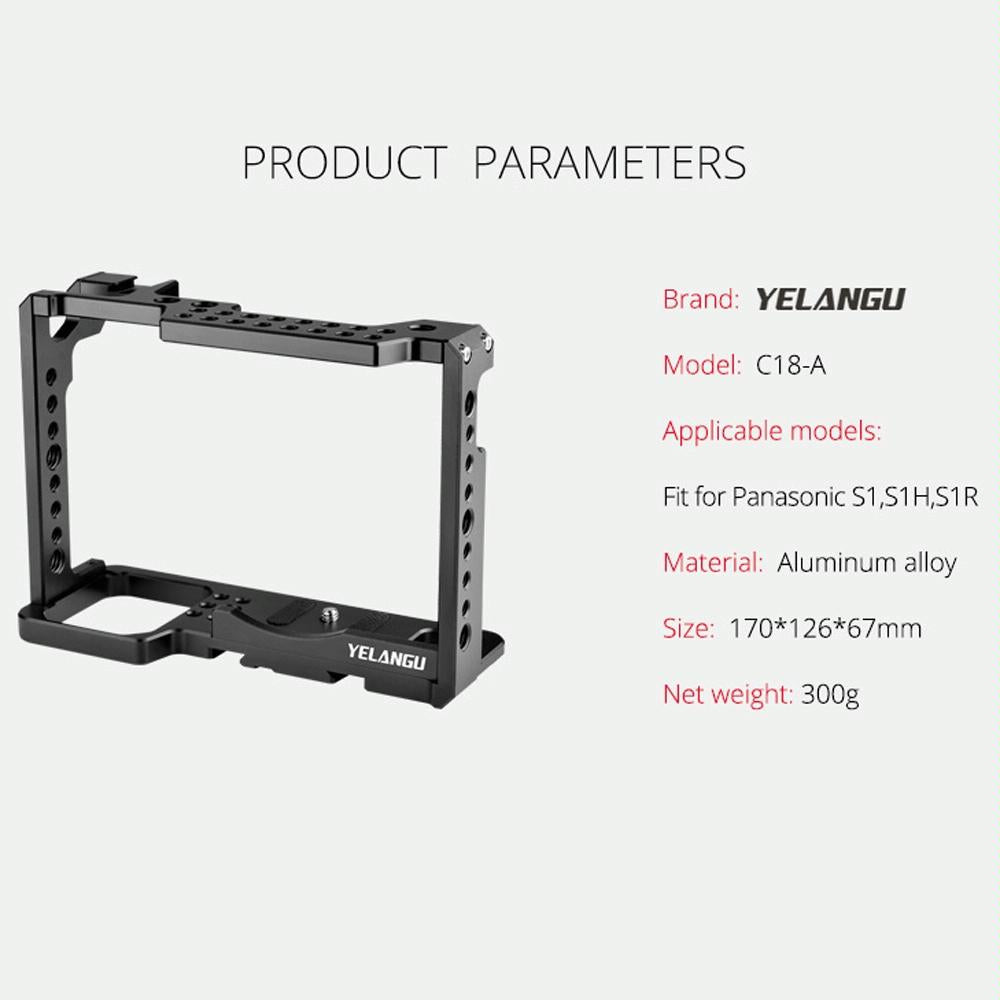 Panasonic Lumix Dc-S1H / Dc-S1 / Dc-S1R Camera Cage Stabilizer - Black 12