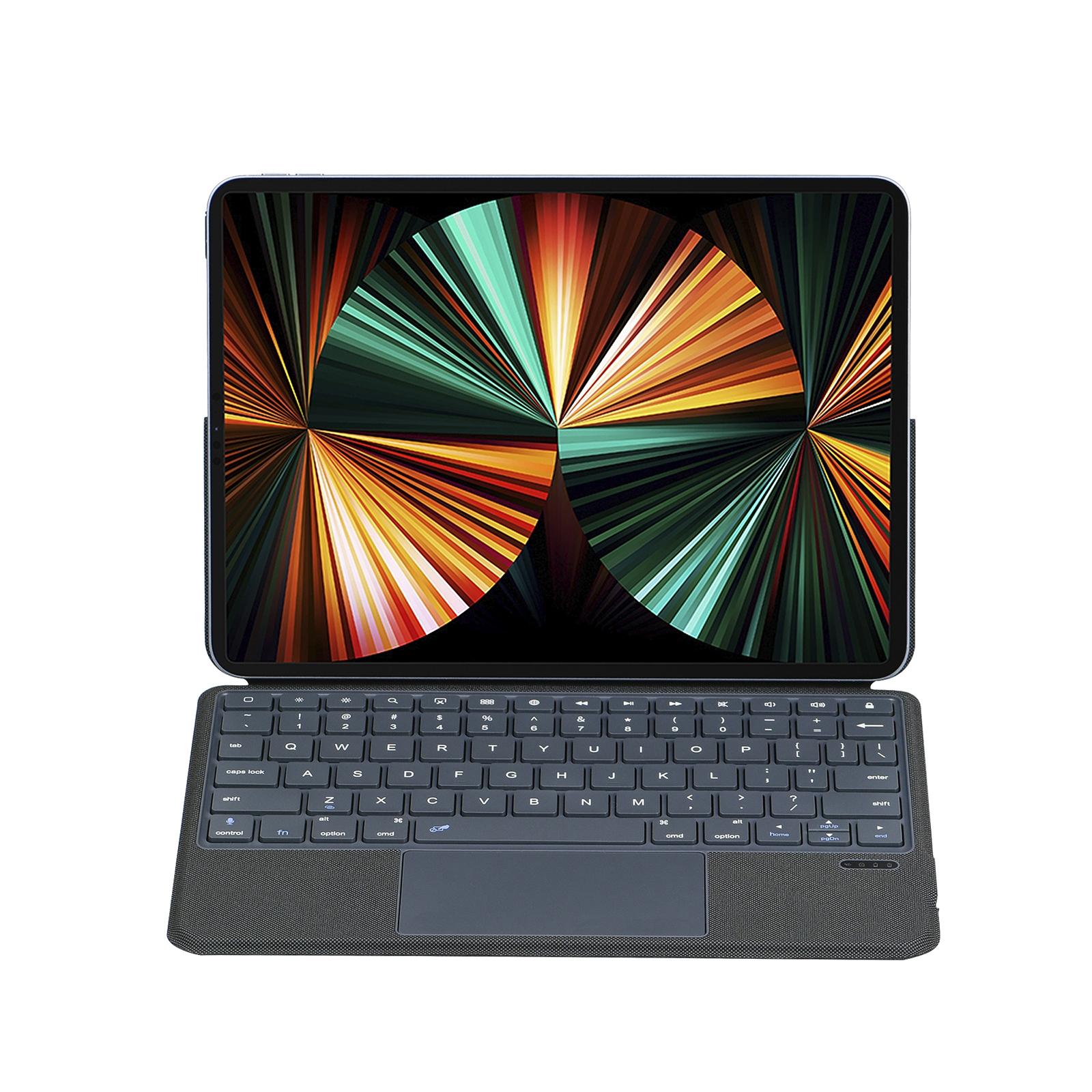 Bluetooth Keyboard Leather Case For Ipad Air / Pro 11 - Touch Pad - Black 3