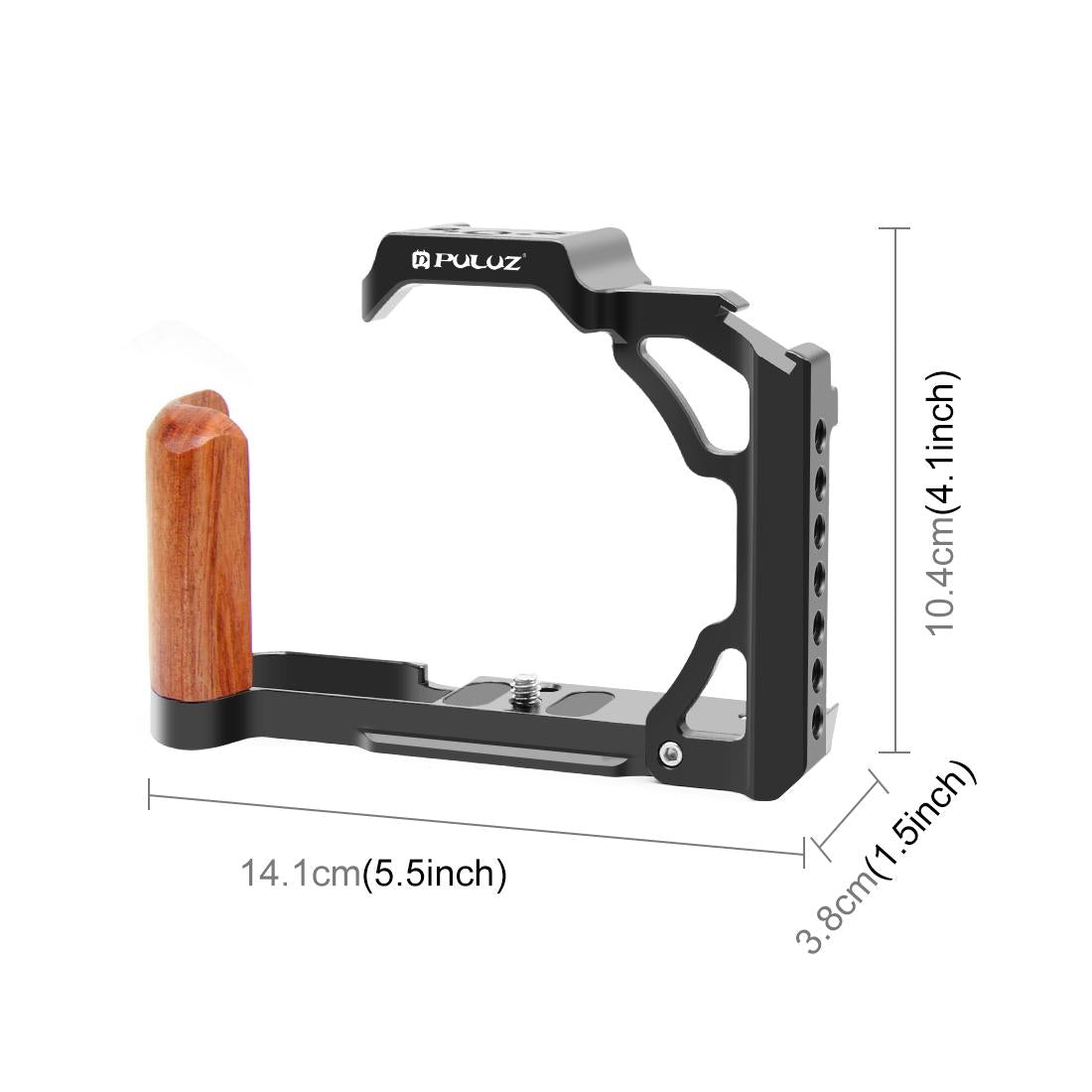 Wood Handle Metal Camera Cage For Nikon Zfc Stabilizer Rig - Black 3