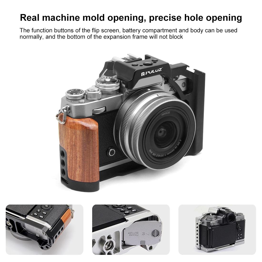 Wood Handle Metal Camera Cage For Nikon Zfc Stabilizer Rig - Black 7