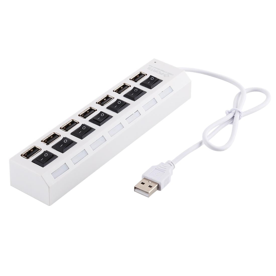 7-Port Usb Hub With High Speed 480Mbps On / Off Switch & 7 Leds - Black 3
