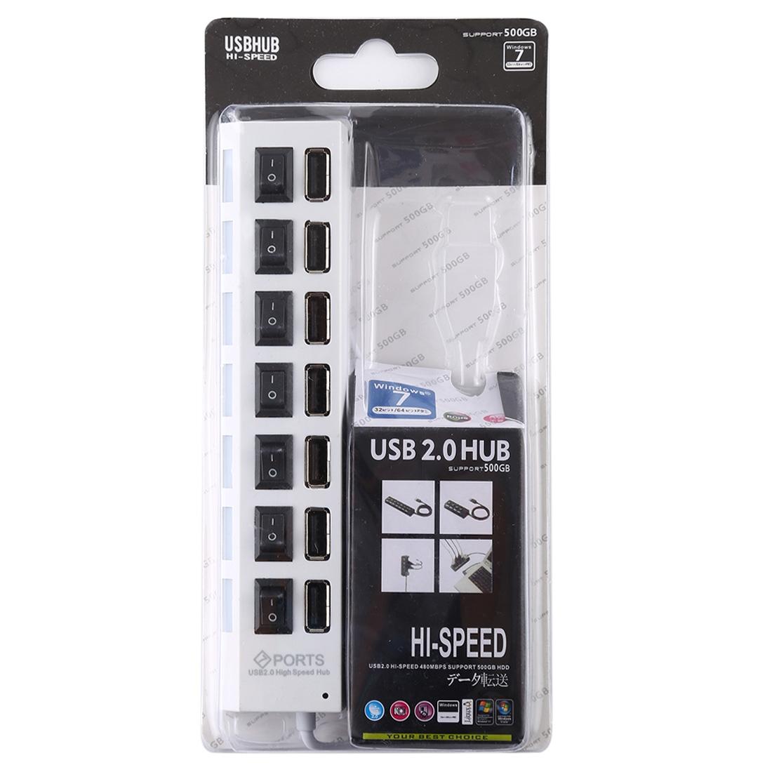 7-Port Usb Hub With High Speed 480Mbps On / Off Switch & 7 Leds - Black 6