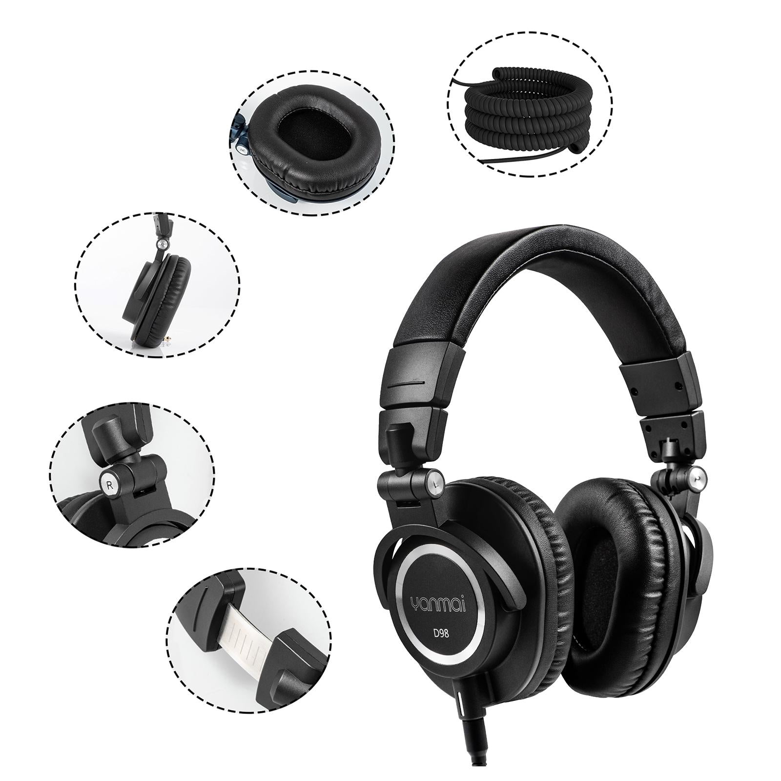 Professional Recording Headphones Yanmai D98 - Black 3