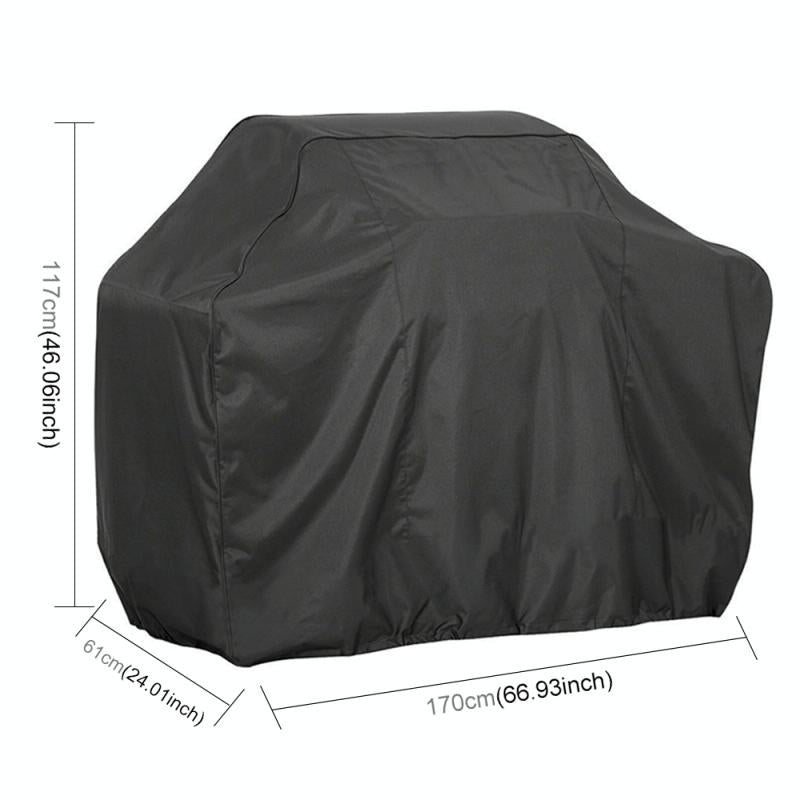 Waterproof Bbq Grill Cover - Anti-uv Dust-proof 210d Oxford Cloth - 170x61x117cm - Black 3