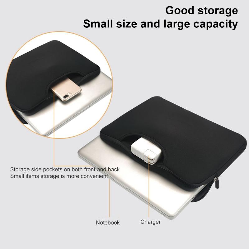 Portable Air Permeable Handheld Sleeve for 13.3 Laptops - 34x25.5x2.5cm - Black 13