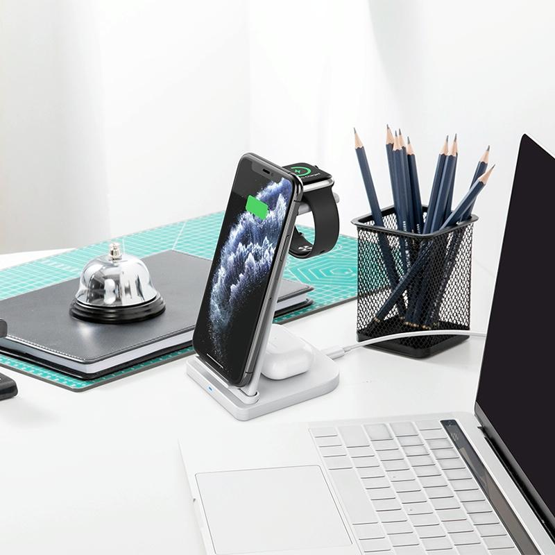 3 In 1 Foldable Charging Stand For Iphones Apple Watch And Airpods - Black 6