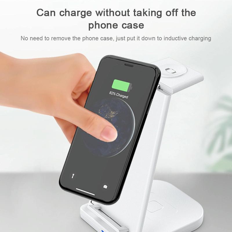 3 In 1 Foldable Charging Stand For Iphones Apple Watch And Airpods - Black 9