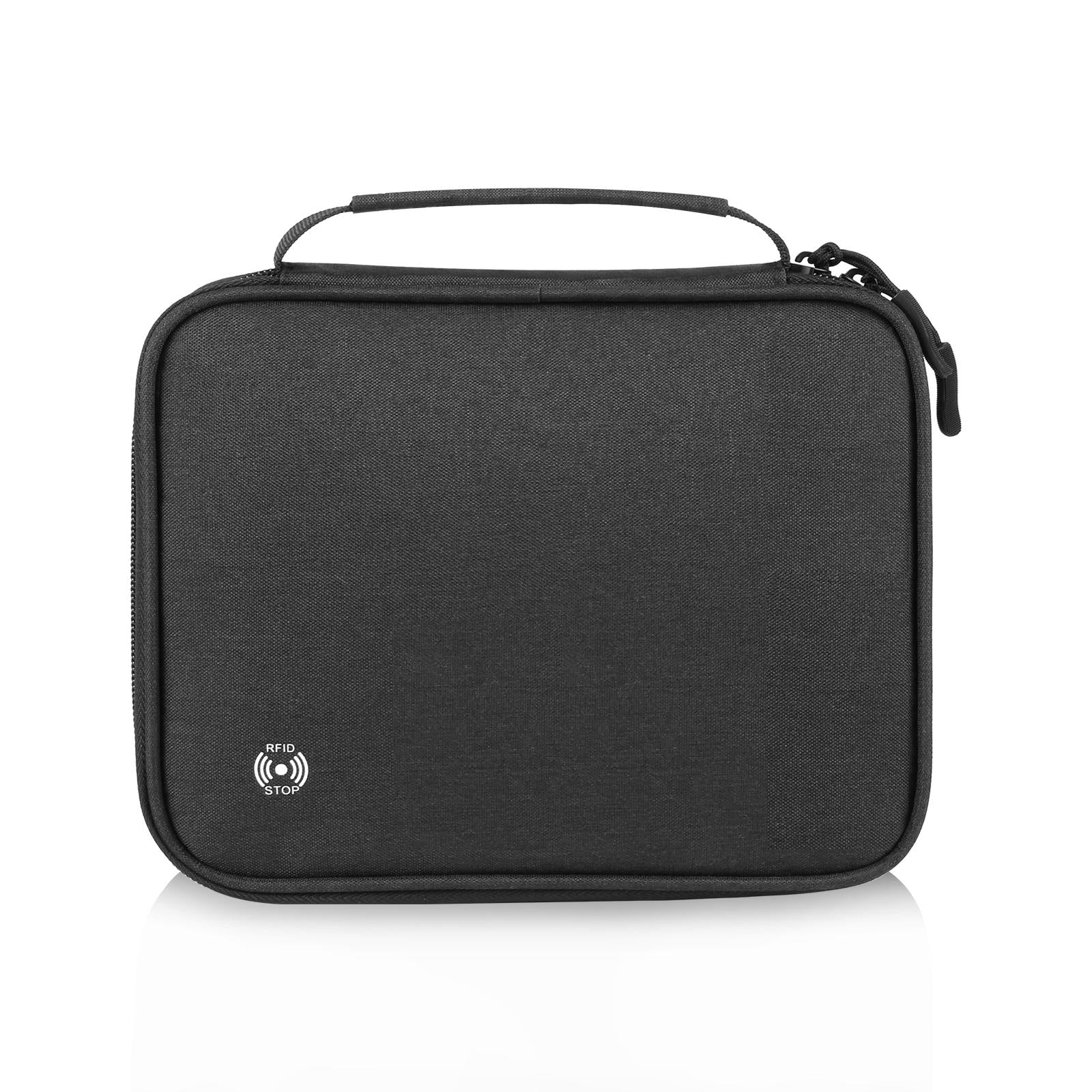 Passport Wallet With Handle Document Organizer & Card Holder - Black 5