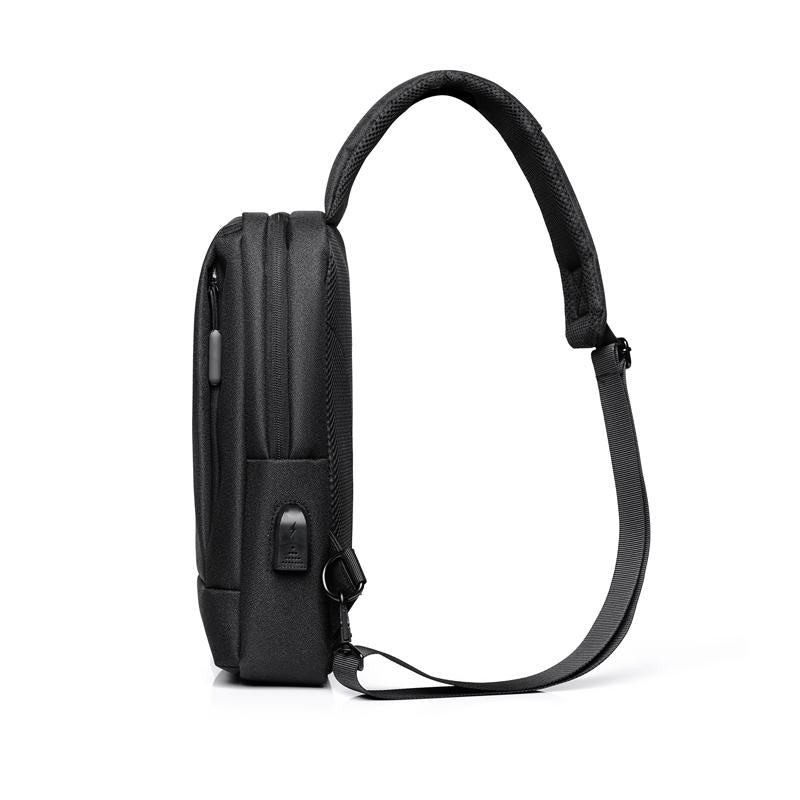 Business Chest Bag Oxford Cloth One Shoulder Crossbody - Black 5