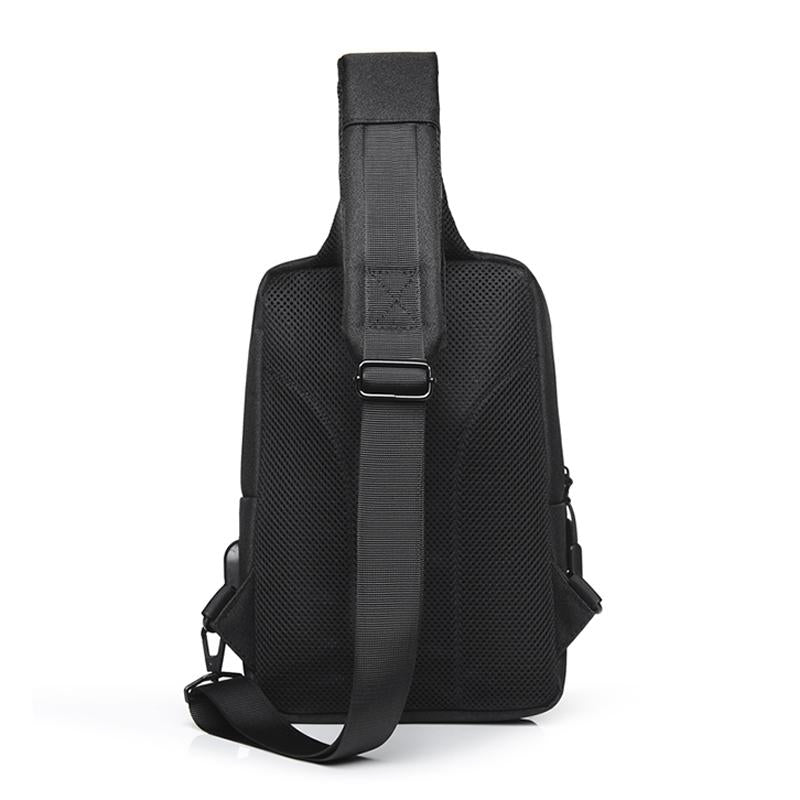 Business Chest Bag Oxford Cloth One Shoulder Crossbody - Black 10