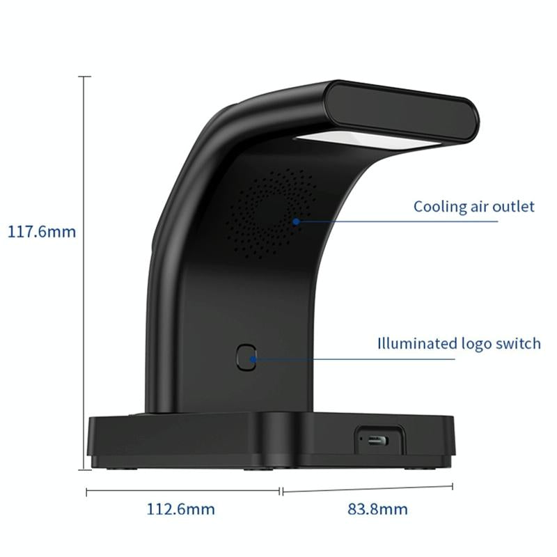 15W Magnetic Wireless Charger With Clock - Black 3
