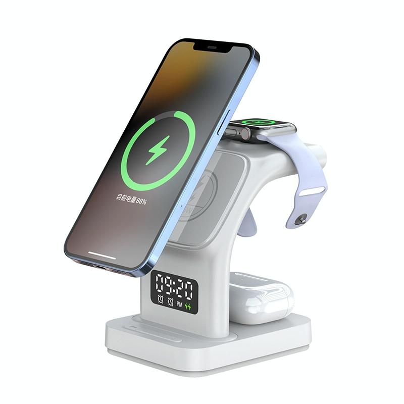 15W Magnetic Wireless Charger With Clock - Black 12
