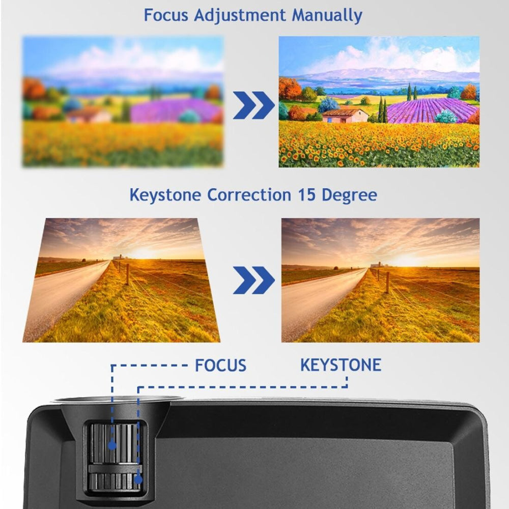 4 Lcd Projector - 80 Lumens Hd 800X480 Vga / Hdmi - Black 8