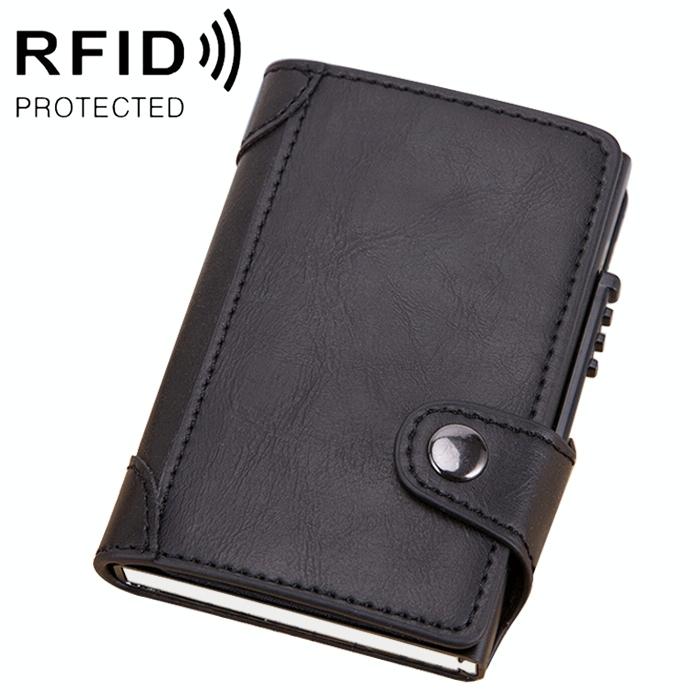 Rfid-blocking Leather Wallet with Card Slots - Black 3