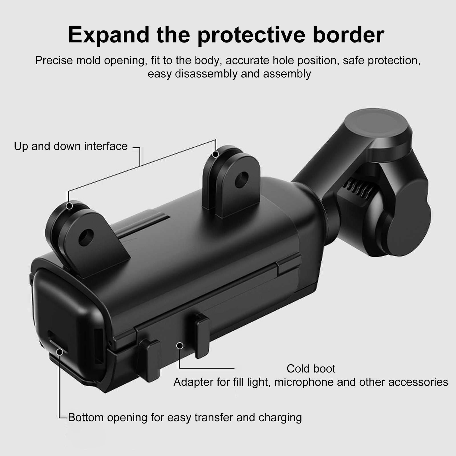 Expansion Frame For Dji Osmo Pocket Cold Shoe Adapter Black 4