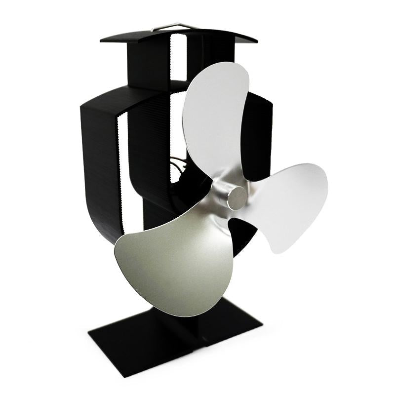 High-temp Metal Heat-powered Stove Fan - 3 Blades - Black 3