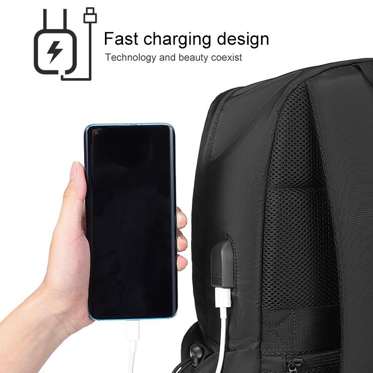 Black Oxford Laptop Backpack - Multifunctional 6