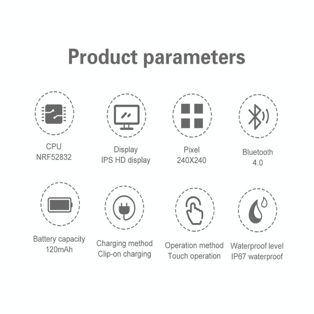 Waterproof Smartwatch With Colour Screen - Ipx67 - Black 5