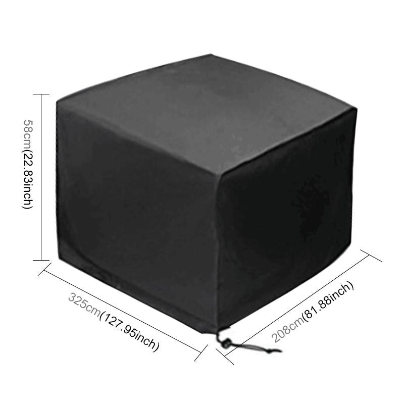 Waterproof Outdoor Furniture Set Cover - Anti-uv Dust-proof 210d Oxford Cloth - 325x208x58cm - Black 3