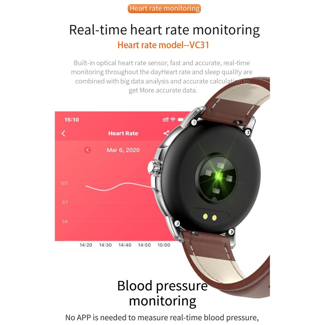 1.3 Inch Ips Colour Touch Screen Smart Watch Ip67 Waterproof Support Weather Forecast / Heart Rate Monitor / Sleep Monitor / Blood Pressure Monitoring Black 9