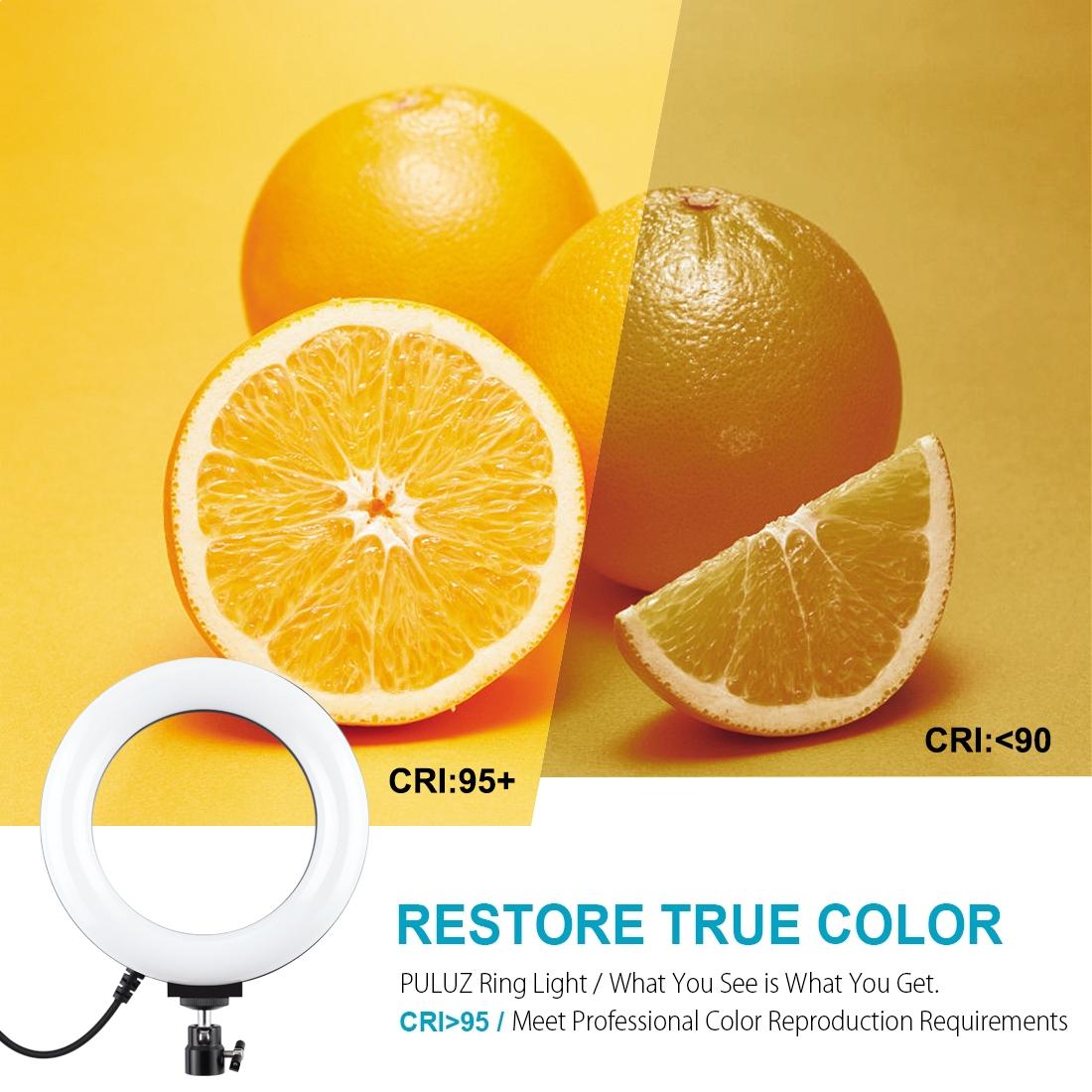 10 Mode Usb Led Ring Light with Tripod and Ball Head - 6.2 Inch Diameter - Black 11