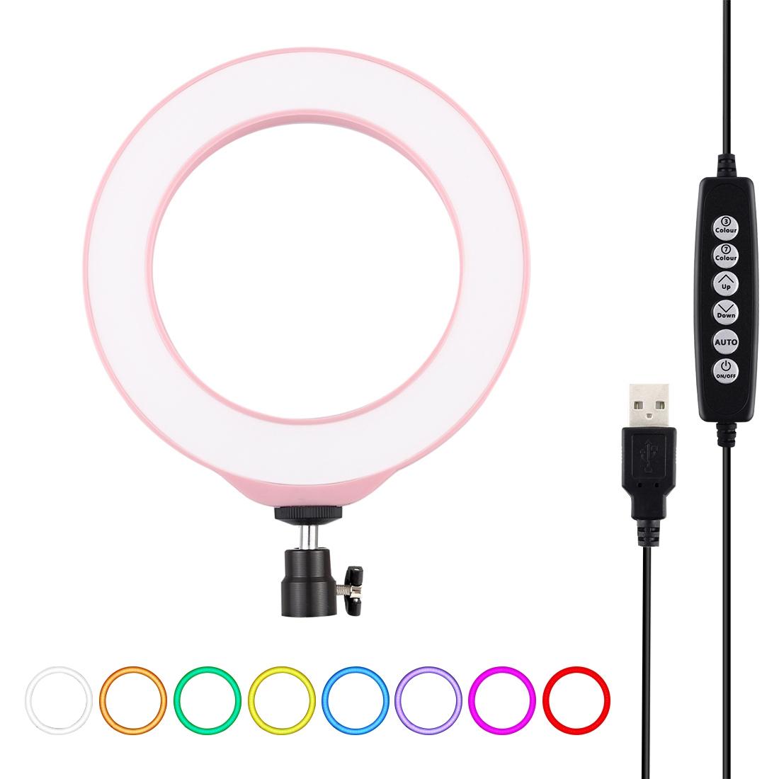 10 Mode Usb Led Ring Light with Tripod and Ball Head - 6.2 Inch Diameter - Black 14