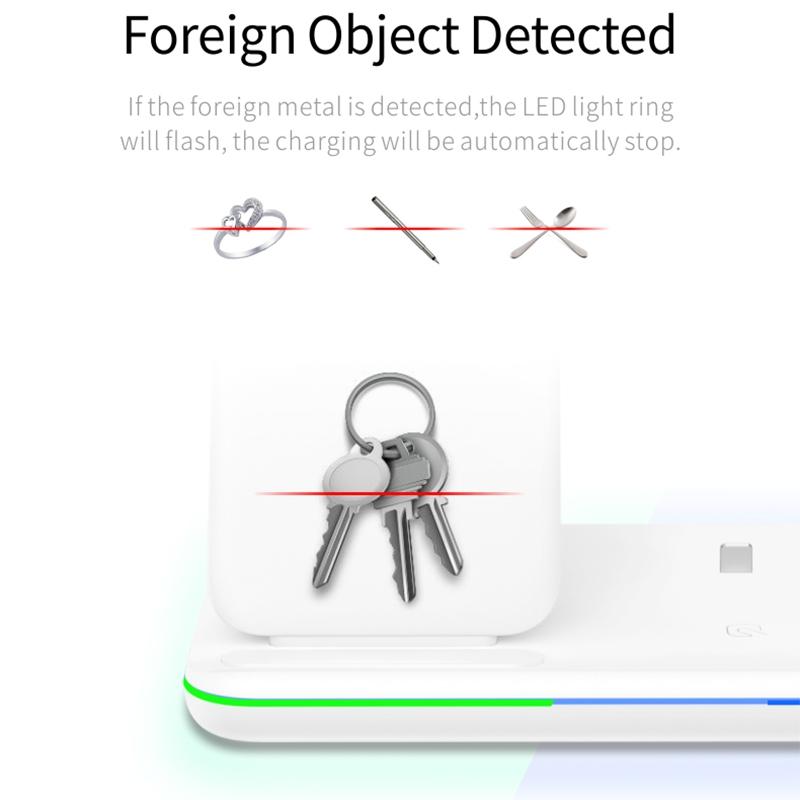 3 In 1 Magnetic Wireless Charger With Touch Ring Light - Black 6