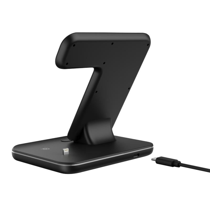 3 In 1 Magnetic Wireless Charger With Touch Ring Light - Black 9