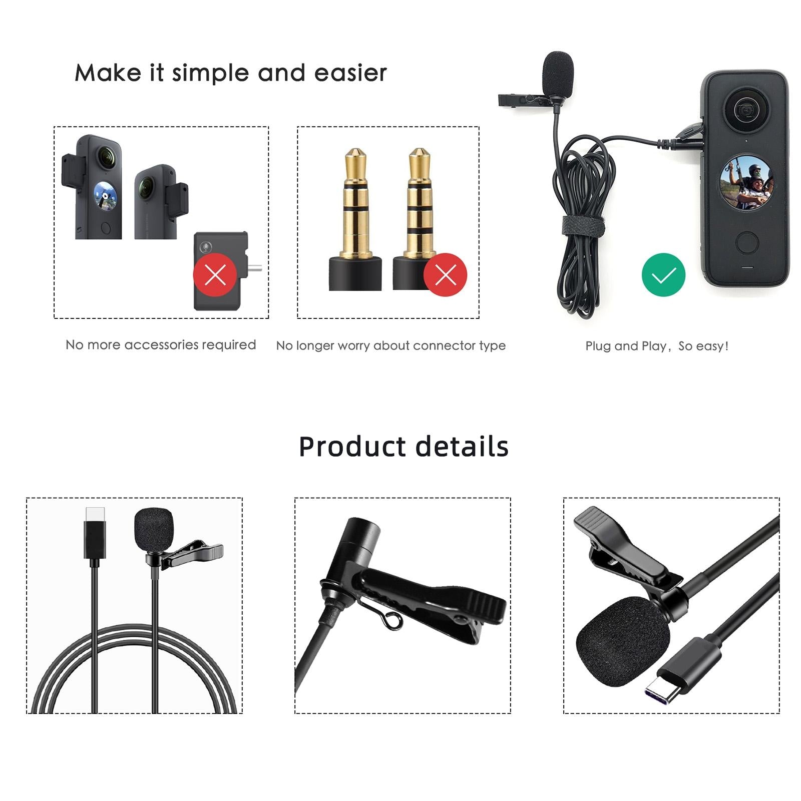 Insta360 one X2 Lavalier Clip Microphone 6