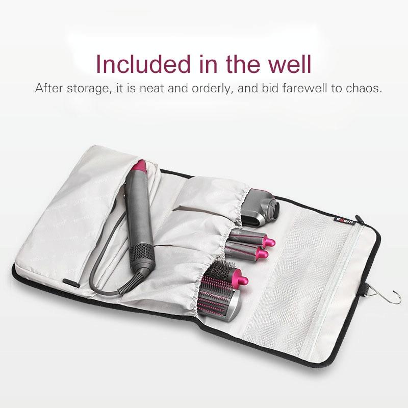 Black Nylon Hanging Storage Bag for Portable Dyson Hair Curler 7