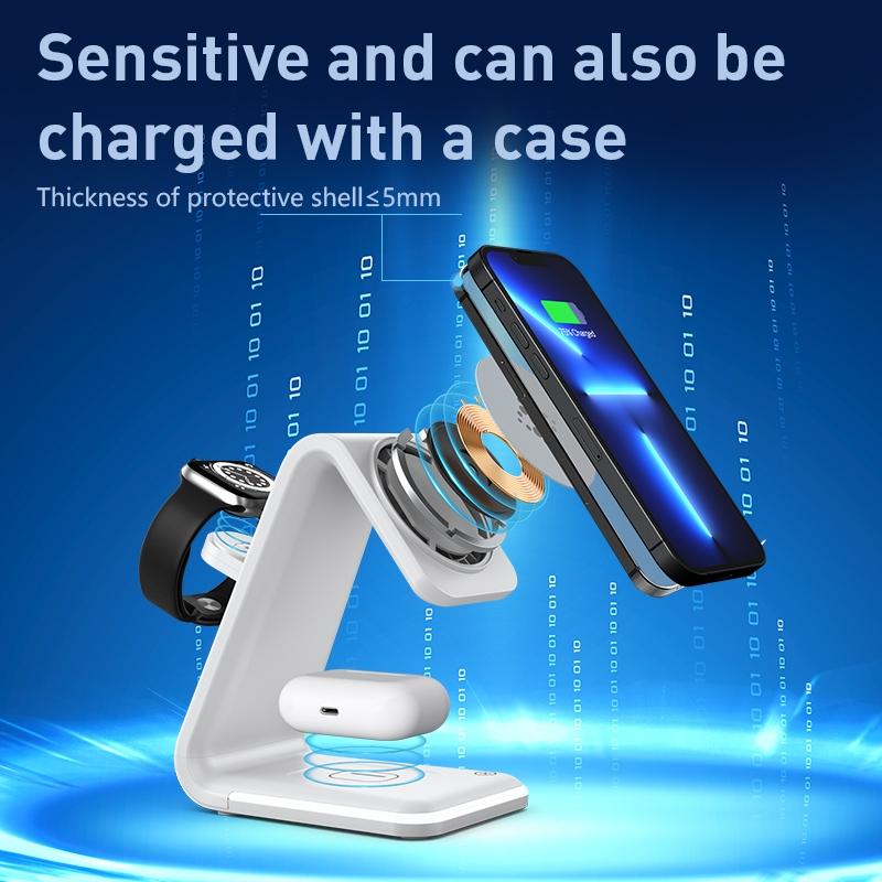 3 In 1 Magnetic Wireless Vertical Charger - Black 6