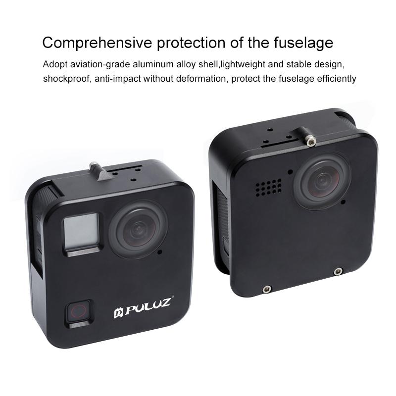Aluminum Alloy Protective Cage for Gopro Fusion with Mount and Lens Caps 5