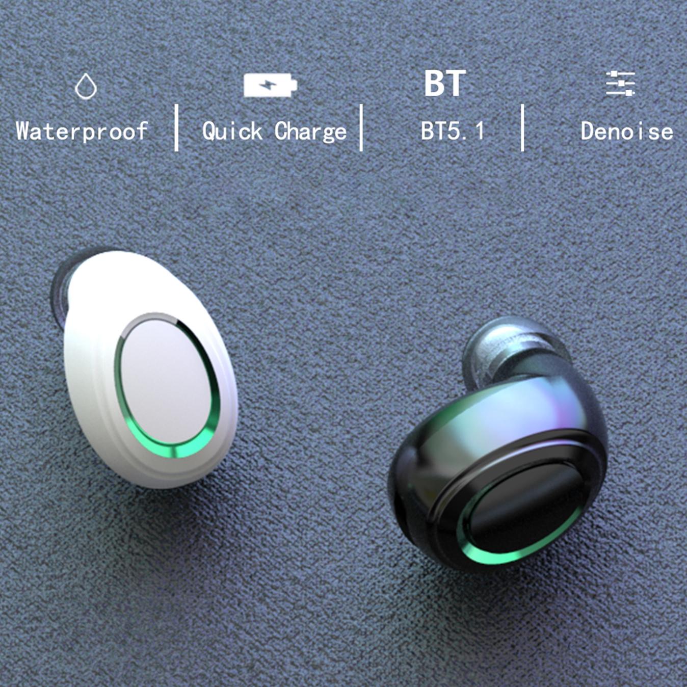 Mini Tws Wireless Bluetooth Earphones with Touch Display - Black 4