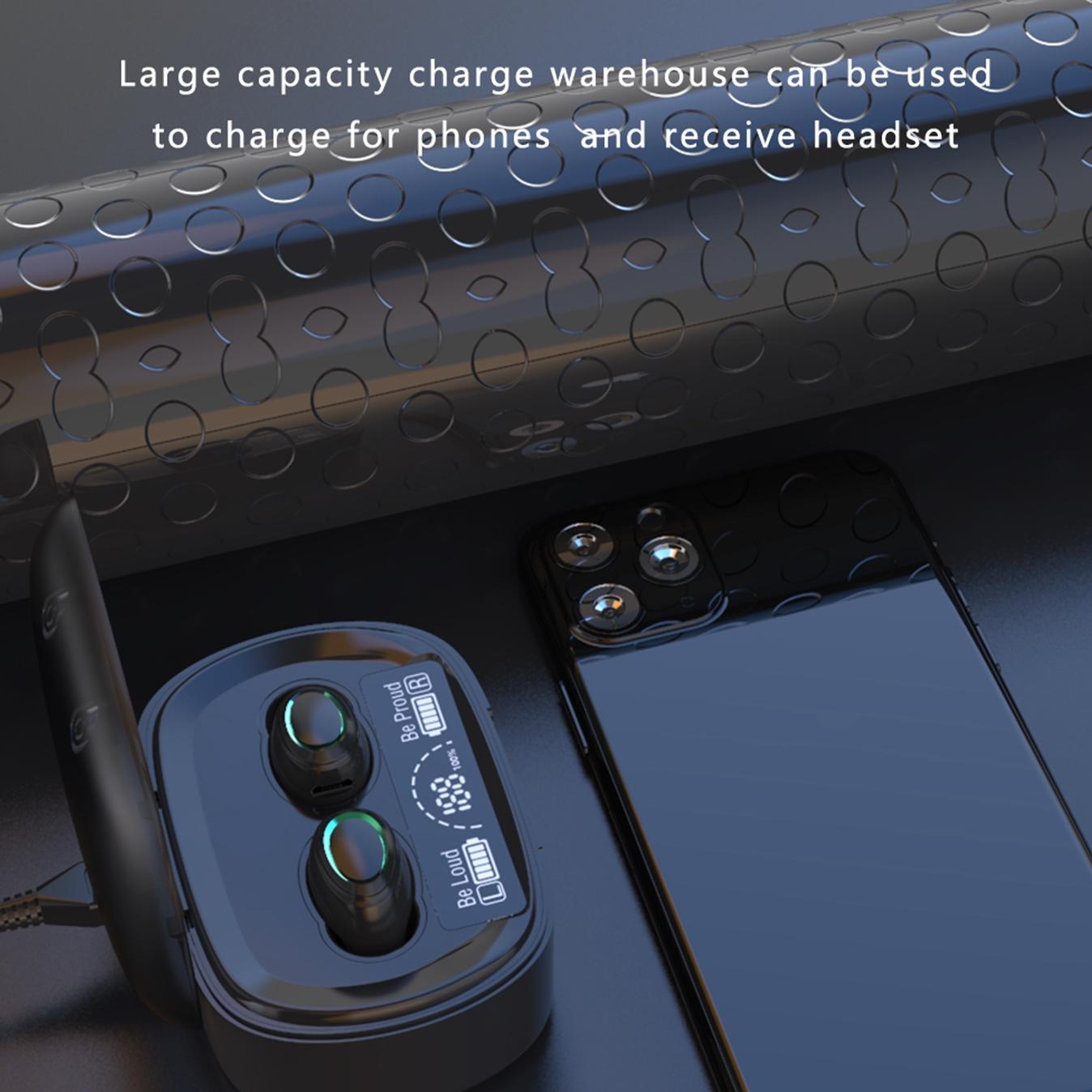 Mini Tws Wireless Bluetooth Earphones with Touch Display - Black 6