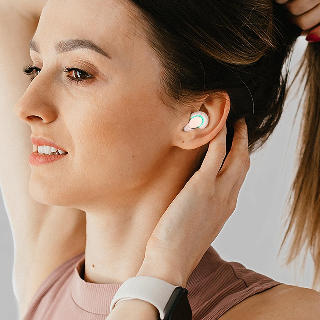 Mini Tws Wireless Bluetooth Earphones with Touch Display - Black 9