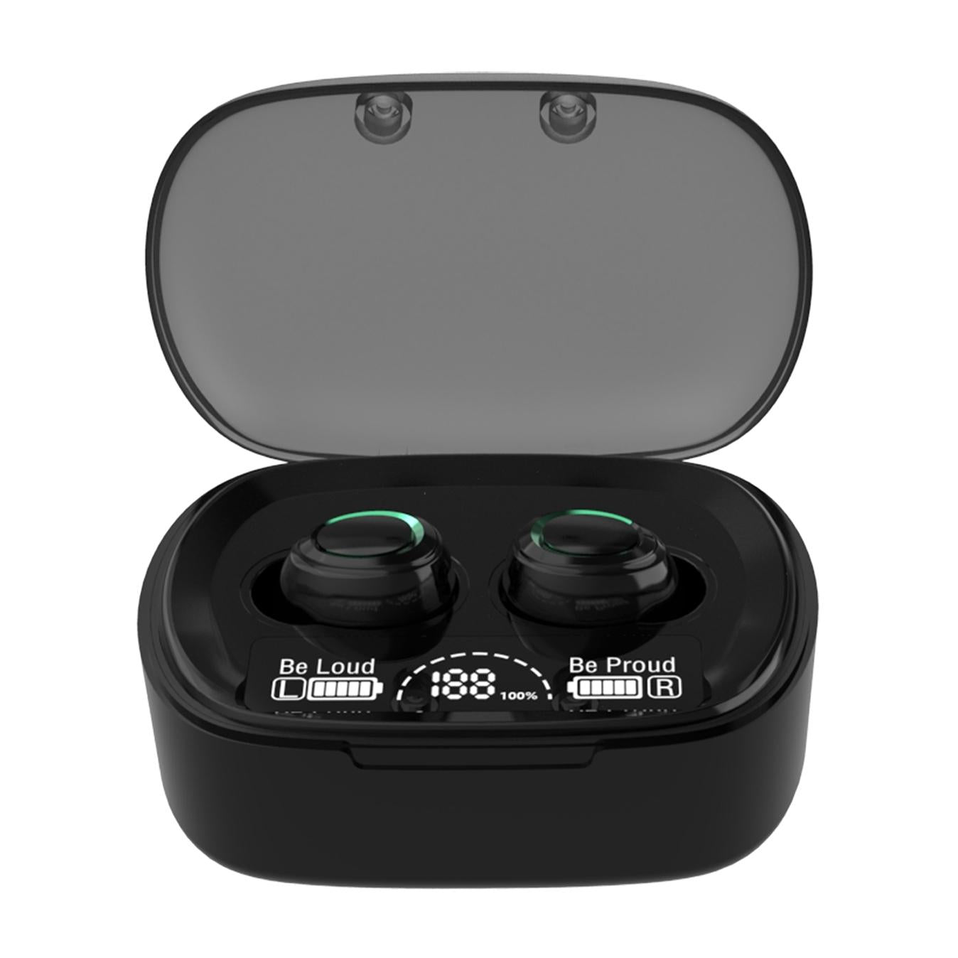 Mini Tws Wireless Bluetooth Earphones with Touch Display - Black 10