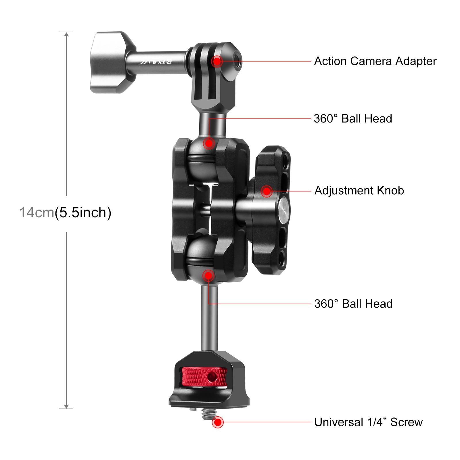 Versatile Aluminum Magic Arm Mount - Black 3