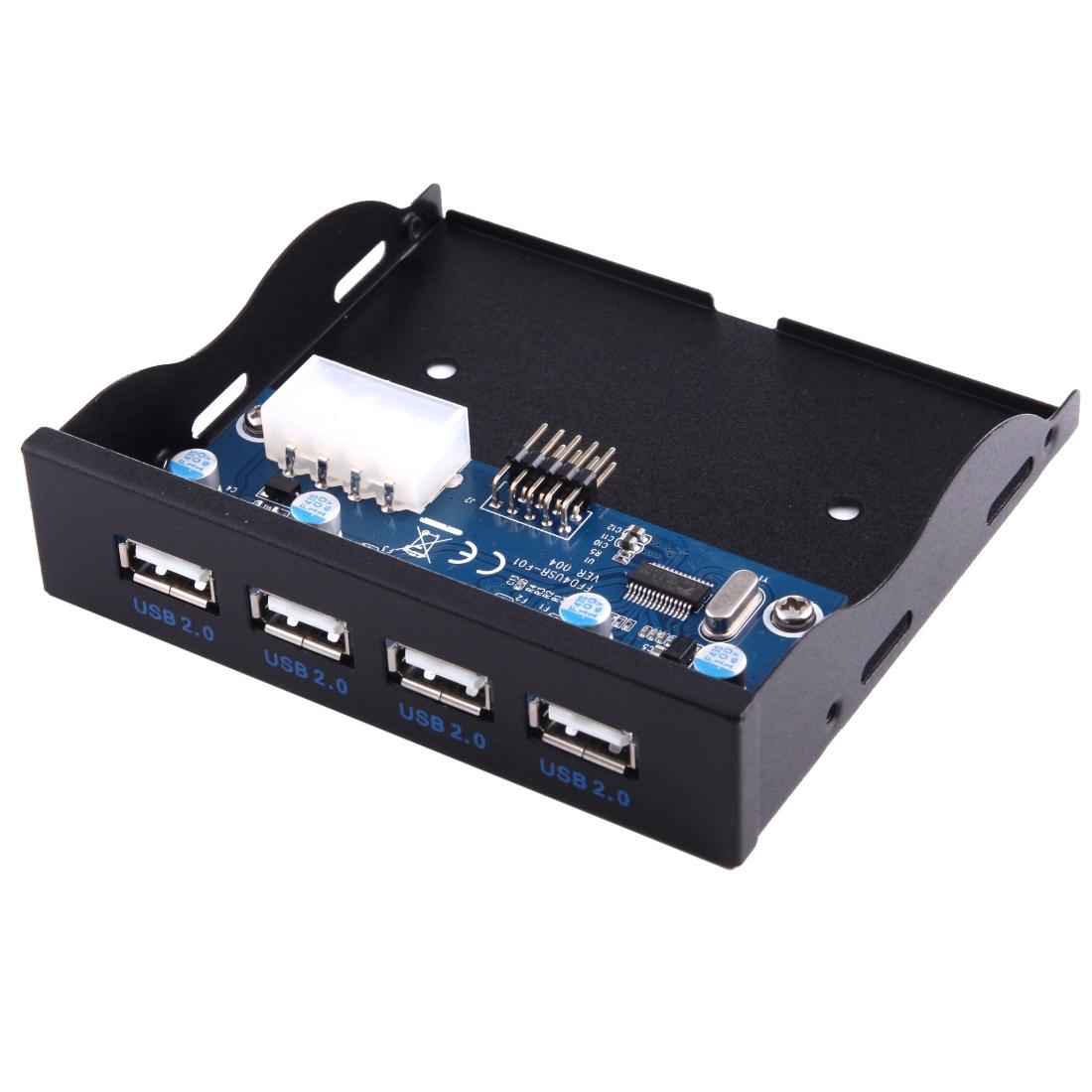 4-Port Usb 2.0 Hub For 3.5 Floppy Bay Black 5