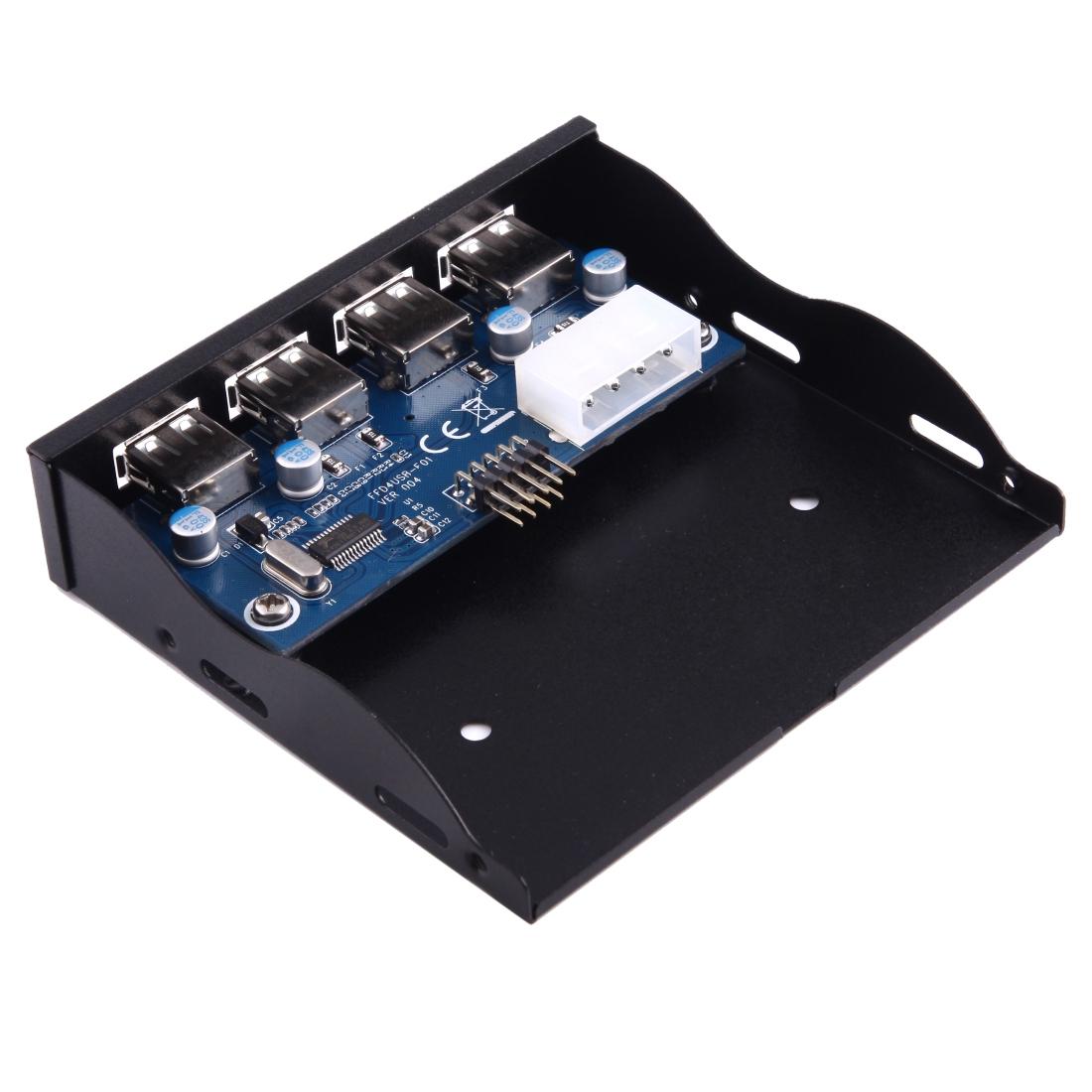 4-Port Usb 2.0 Hub For 3.5 Floppy Bay Black 6