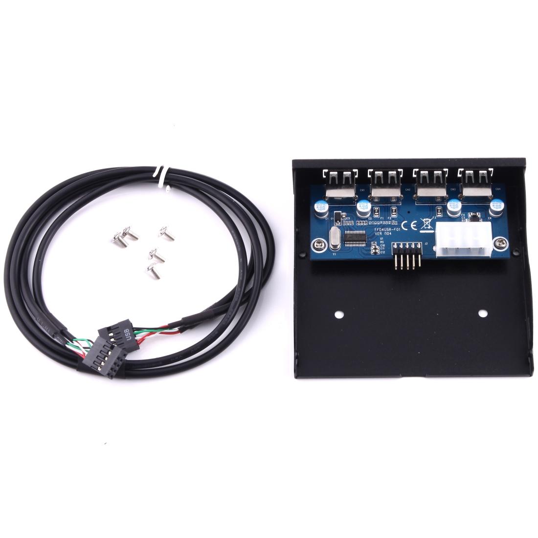 4-Port Usb 2.0 Hub For 3.5 Floppy Bay Black 7