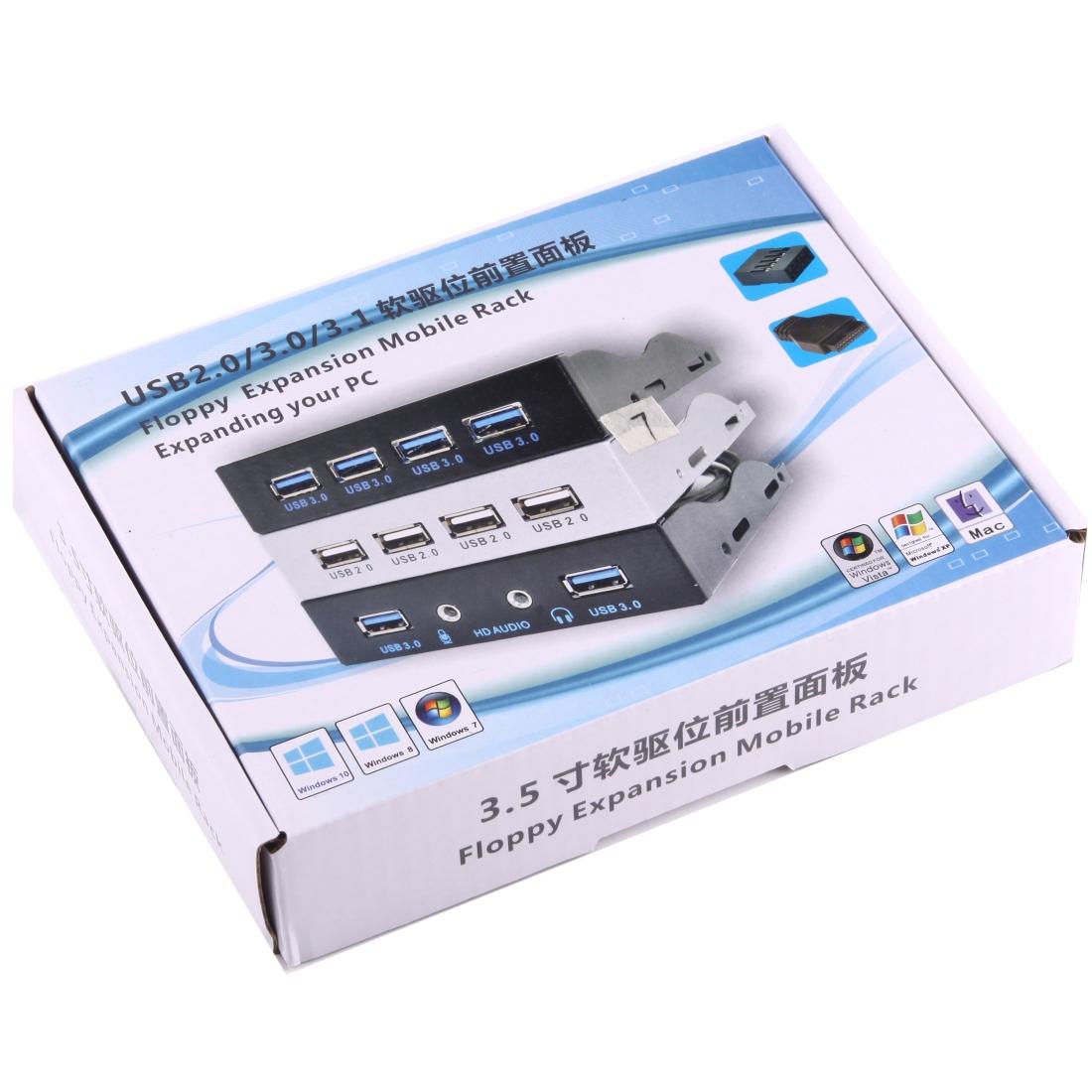 4-Port Usb 2.0 Hub For 3.5 Floppy Bay Black 8