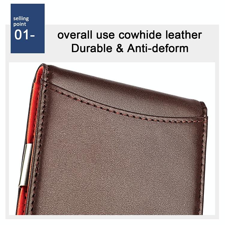 Anti-magnetic Leather Wallet with Zipper for Men - Rfid Protection - Black 7