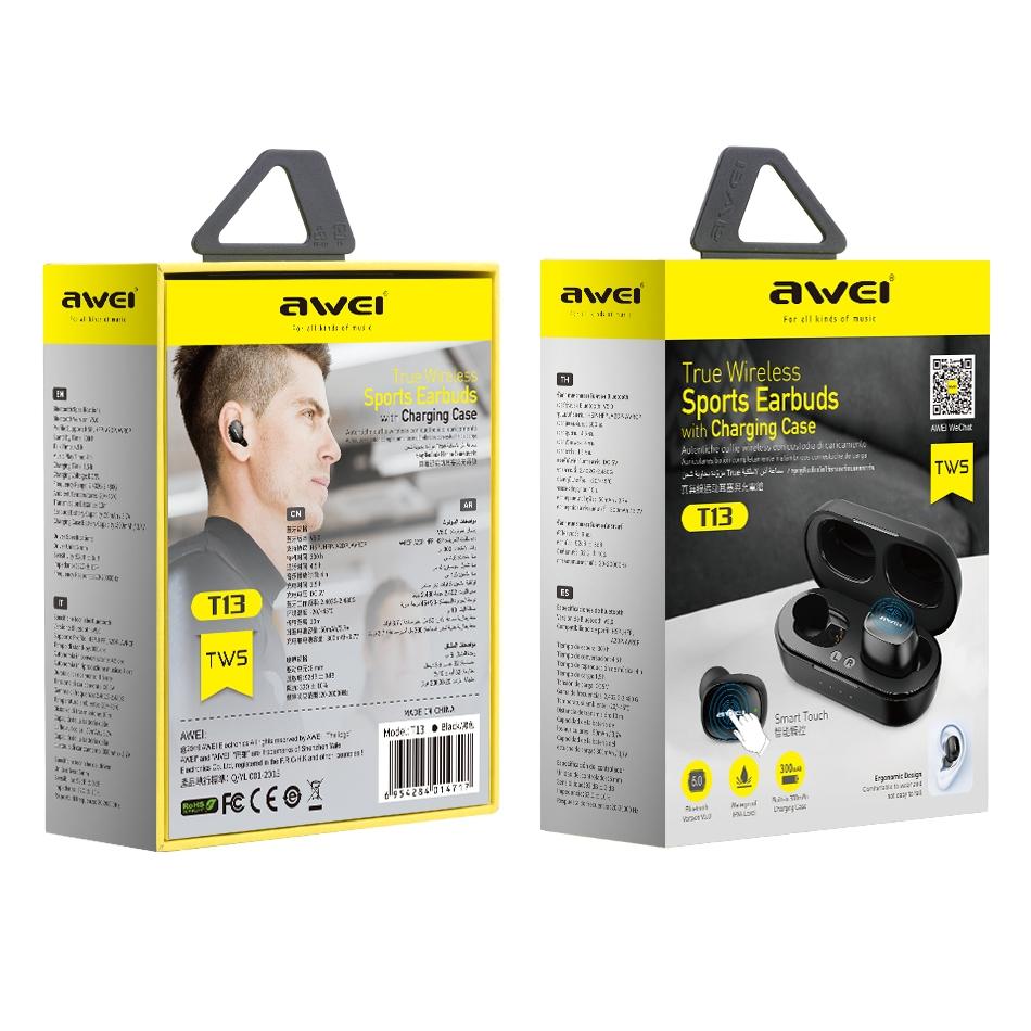 Wireless Sports Headset with Charging Case - T13 Tws Bluetooth V5.0 - Black 4