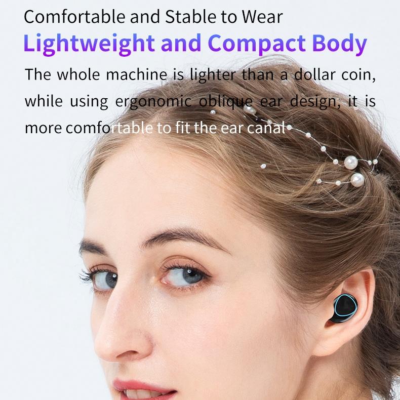 Wireless Bluetooth 5.0 Earphones with Digital Display and Charging Box - Black 14
