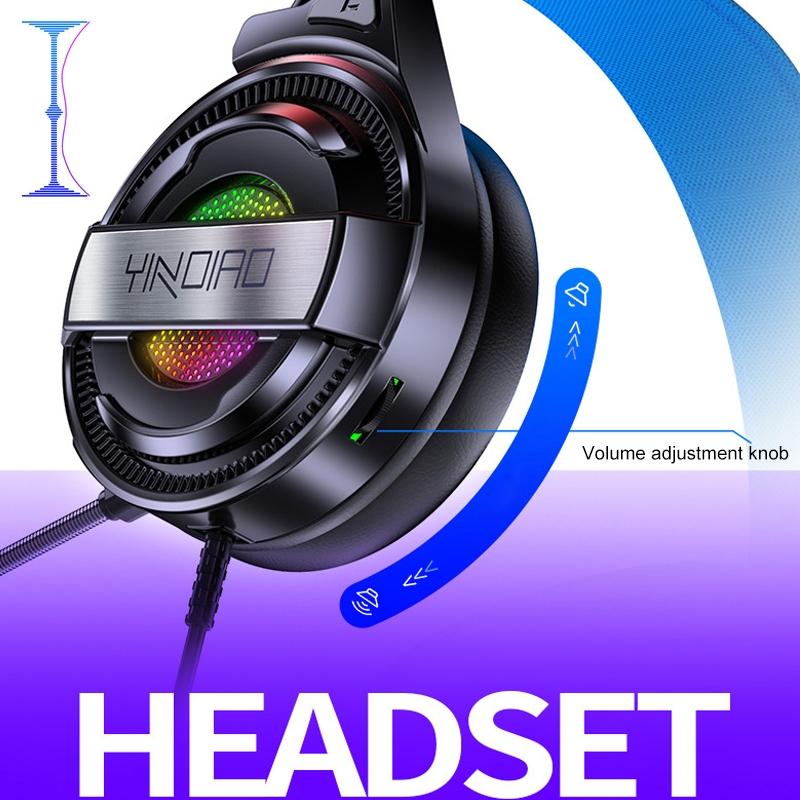 Usb Wired Gaming Headset With Mic & Rgb Light 1.67M Cable Black 8