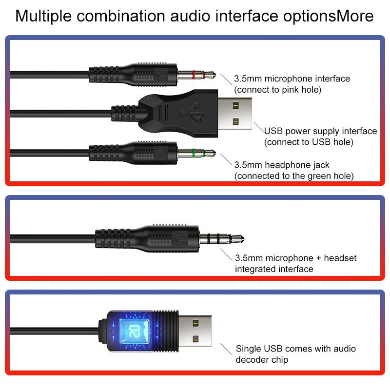 Usb Wired Gaming Headset With Mic & Rgb Light 1.67M Cable Black 10