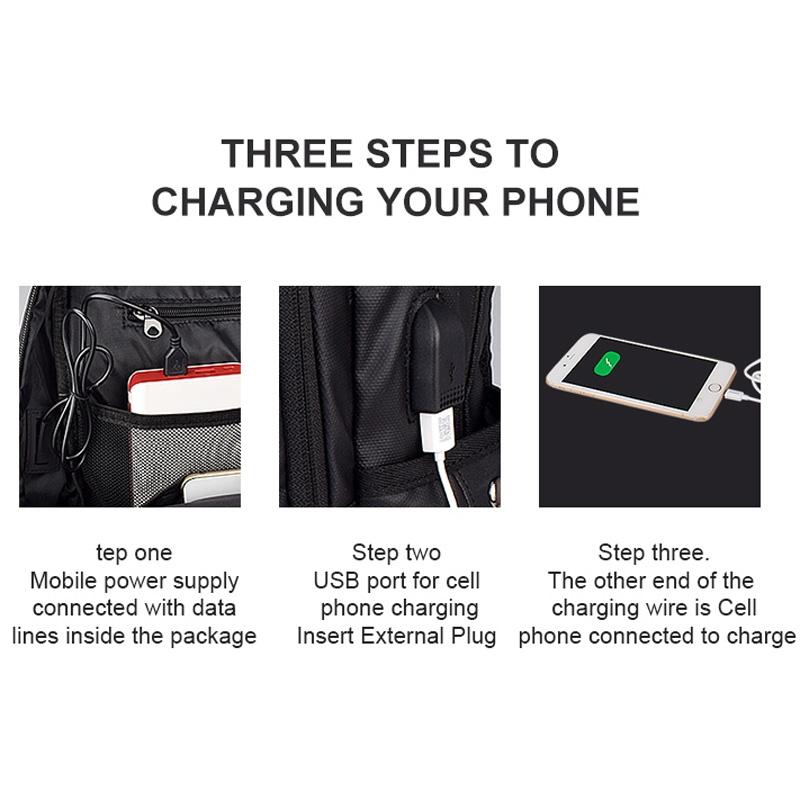 Waterproof Laptop Backpack with Usb Interface for 15 Laptops - Black 7