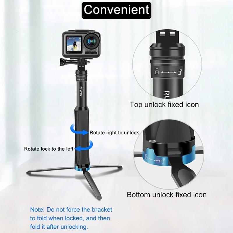 Telescopic Selfie Stick for Action Cameras 8